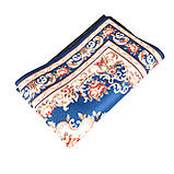 Безворсовий килим Золоте століття 70х120 см, невеликий килимок без ворсу з прогумованим покриттям, синій, фото 4