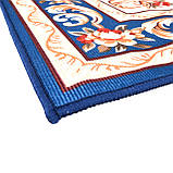 Безворсовий килим Золоте століття 70х120 см, невеликий килимок без ворсу з прогумованим покриттям, синій, фото 5