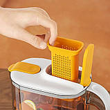 Набір для напоїв пластиковий глечик з фільтром + 4 склянки, фото 3