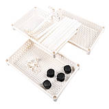 Етажерка мобільна на колесиках, полиця органайзер триярусна пластикова 40х25,5х72 см, біла, фото 4