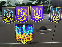 Герб України Магнітна наклейка на авто, у формі герба, ЗСУ та інші емблеми, бригади