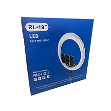 Кільцева LED-лампа зі штативом RL-19 пульт діаметр кільцевої лампи 48 см, фото 2