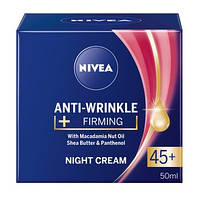 КРЕМ ДЛЯ ОБЛИЧЧЯ НІЧНИЙ 45+ ANTI-WRINKLE+FIRMING NIVEA 50МЛ