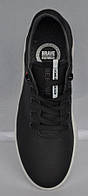 Размер 45 - стелька 30 сантиметров Демисезонные мужские кожаные кроссовки, на подошве из пены, черные