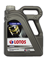 Масло моторное Lotos Mineral 15W-40 4 л (WF-K405J90-0H0), минеральное всесезонное для бензиновых двигателей