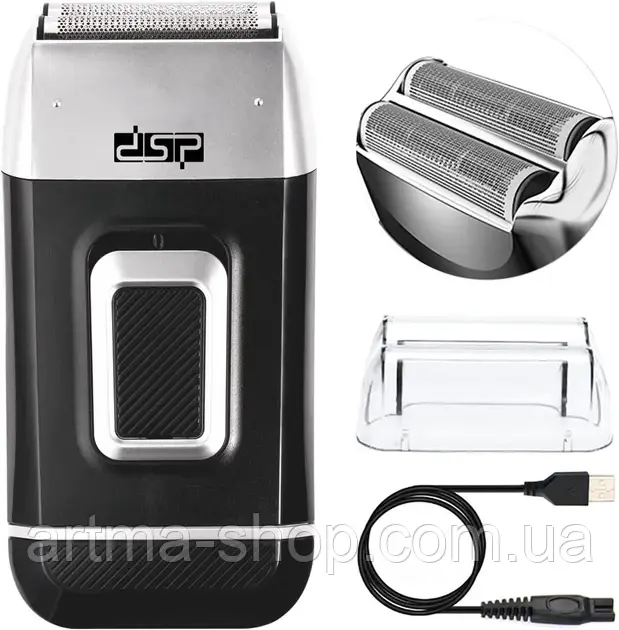 Бритва-шейвер DSP Потужність 5 Вт, захист від перегріву, 7300-8300 об/хв, чорний (60102), фото 1