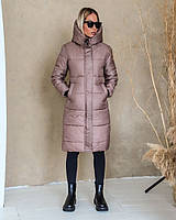 Женская зимняя куртка-пальто с капюшоном на синтепоне 300