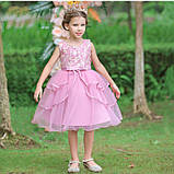 Зріст 120 Дитяче ошатне пишне плаття для дівчинки на свято, ранок у садочок, школу/ Гарні сукні з фатином для дітей 5-6 років, фото 3