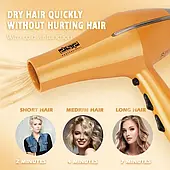 Фен професійний для волосся DSP Потужність 1600Вт, 2 насадки, помаранчевий (37006)