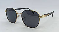 Louis Vuitton очки унисекс брендовые солнцезащитные черные в золотом металле