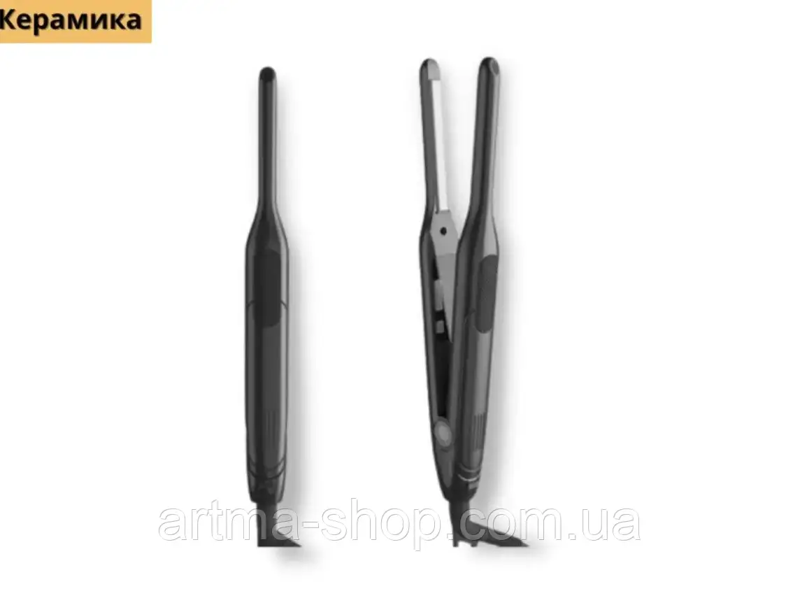 Випрямлювач-праска для волосся DSP Потужність 30 Вт, керамічне покриття пластин, сірий/металік (10443)