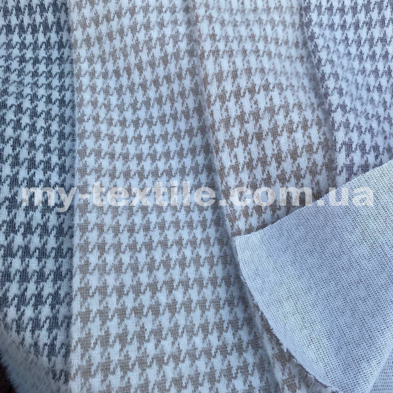 Костюмна тканина трикотажна «Кролик» гусяча лапка 370 г/м2, 150 см, фото 1