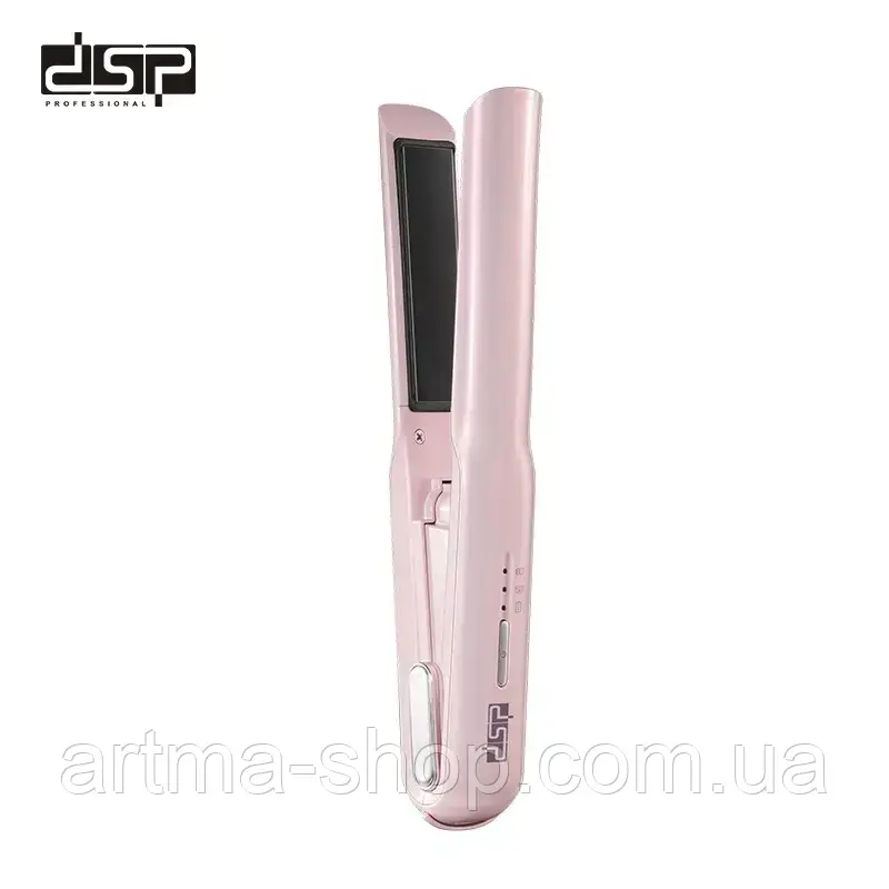 Плойка-випрямляч на акумуляторі DSP Потужність 10 Вт, бездротова, дорожня, з індикацією заряду, рожева (10249), фото 1