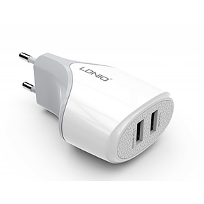 Сетевое зарядное 2 USB+ кабель iPhone 5/6 LDNIO, фото 2