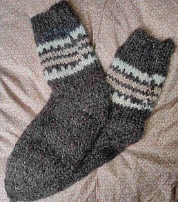 Чоловічі теплі шкарпетки з собачої вовни темно-сірі