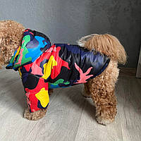 Куртка "INDIGO" Зимовий одяг для собак, стильна зимова різнокольорова куртка XXS