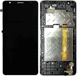 Дисплей ZTE Blade L210 модуль у зборі (екран та сенсор) з рамкою,оригінал, чорний
