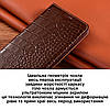 Чохол для IPhone 15 Plus книжка з НАТУРАЛЬНОЇ ПРЕМІУМ ШКІРИ із підставкою протиударний магнітний "CROCODILE", фото 6