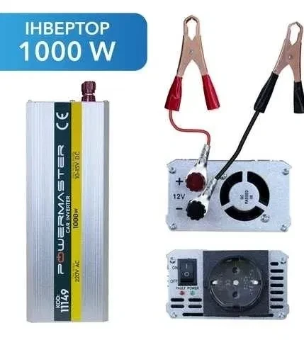 Інвертор Перетворювач з 12 на 220 Powermaster-1000, 12/220V перетвори напруги