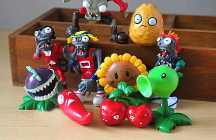 Набір фігурок 10 шт 4 - 7 см Рослини проти зомбі | Plants vs Zombies іграшка