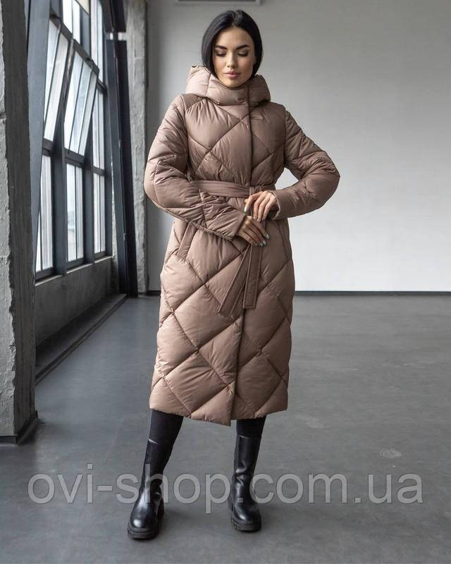 Довгий пуховик