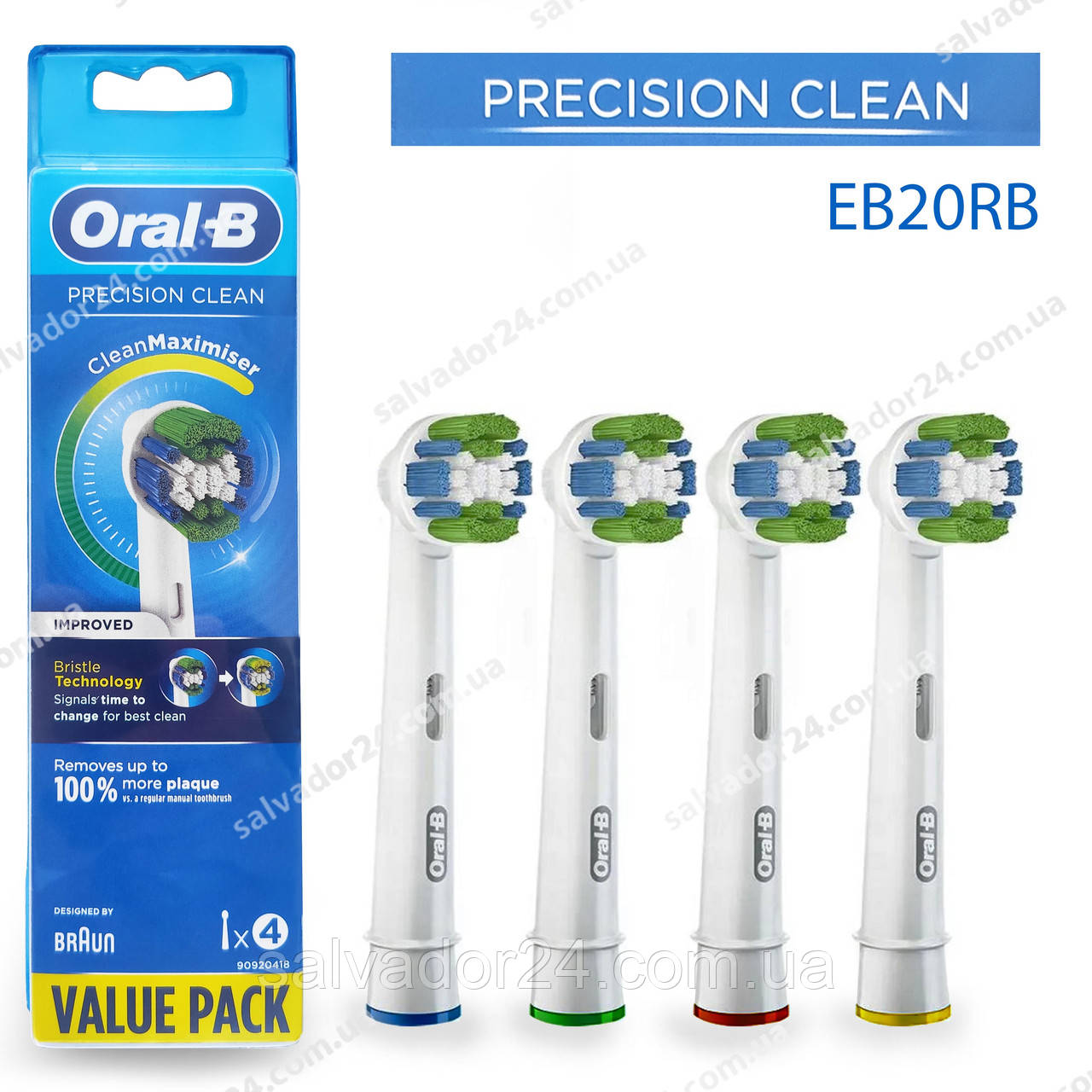 Змінні насадки для електричної зубної щітки Oral-B Precision Clean EB 20 RB 4 шт.