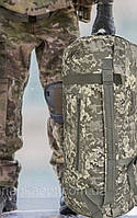 Баул дорожній мисливський армійський сумка рюкзак туристичний піксель 120 літрів Оксфорд 600 водонепромокальний