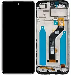 Дисплей INFINIX Hot 12i (X665B) модуль у зборі (екран та сенсор) з рамкою,оригінал, чорний