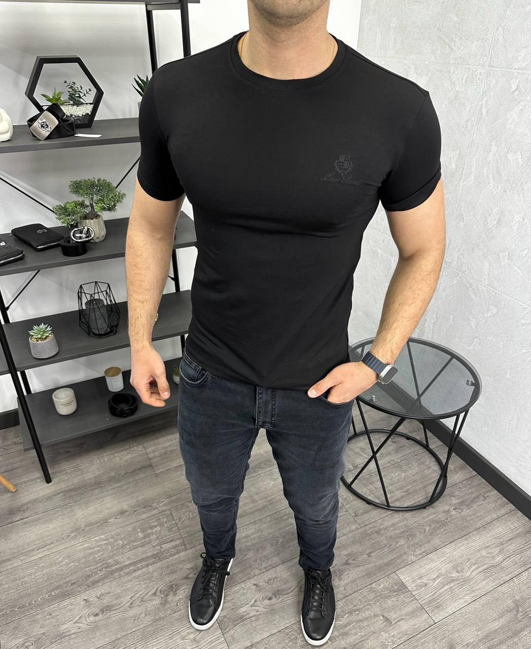 Чоловіча футболка Loro Piana H3280 чорна
