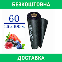 Агроволокно чорне 60 г/м² [ 1.6 х 100 м ] "Shadow" (Чехія) 4% Спанбонд для полуниці. Безкоштовна доставка.