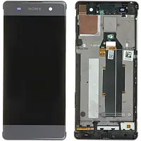 Дисплей Sony Xperia XA (F3111/F3112/F3113/F3115/F3116) модуль в сборе (экран и сенсор) с рамкой оригинал,Серый