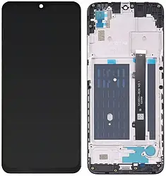 Дисплей ZTE Blade A51 2021/Blade A71 2021 модуль у зборі (екран та сенсор) з рамкою,оригінал, чорний