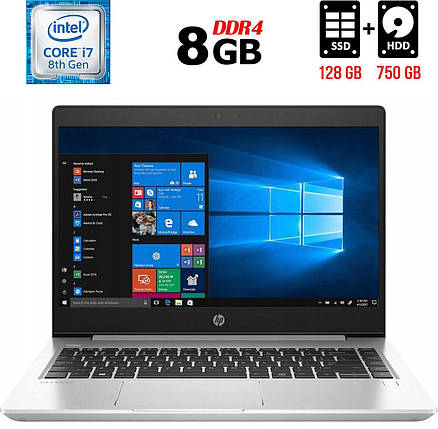 Ноутбук HP ProBook 440 G6/ 14" (1920x1080)/ Core i7-8565U/ 8 GB RAM/ 128 GB SSD + 750 GB HDD/ UHD 620, фото 1