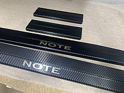 Накладки на пороги Nissan NOTE з 2005-2013 рр. (carbon)