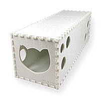 Будиночок - тунель трансформер для котиків у вигляді двоповерхового будиночка з фетру CAT IN BOX - білий, фото 3