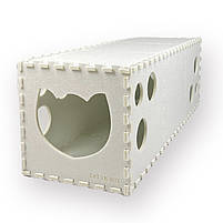 Будиночок - тунель трансформер для котиків у вигляді двоповерхового будиночка з фетру CAT IN BOX - білий, фото 2
