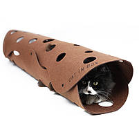 Тунель-трансформер у вигляді кошика для котиків з фетру товщиною 3 мм CAT IN BOX - молочний, фото 4