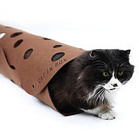 Тунель - лукошко трансформер для котиків CAT IN BOX - коричневий, фото 4