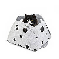 Тунель - лукошко трансформер для котиків CAT IN BOX - темно-сірий, фото 6