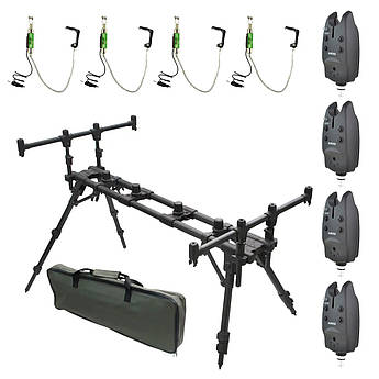 Набір Feima NEO Giant Рід-під на 4 вудилища  Сигналізатора Hirisi B1128 та 4 Свінгера