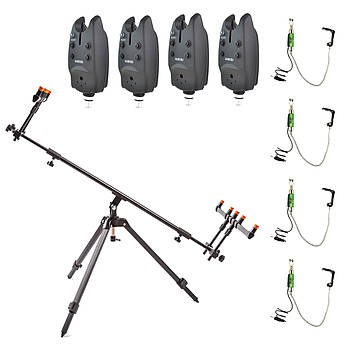 Набір Feima Рід-під на 4 вудилища  Сигналізатора Hirisi B1128 та 4 Свінгера
