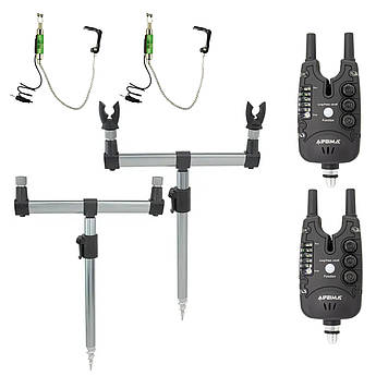 Набір буз-бар Hirisi на 2 вудлища 2 Сигналізатори Hirisi B1128 і 2 Свингери Feima FA-28