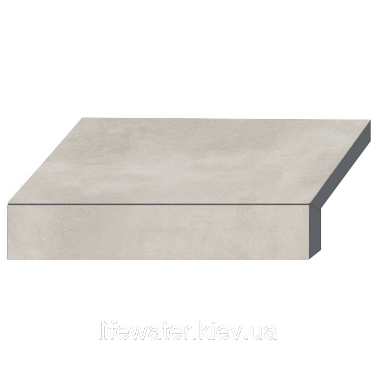 Бортова Г-подібна плитка Aquaviva Patio Soft Grey, 600x345x50(20) мм, фото 1
