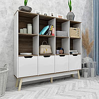 Стелаж для дому W18 на дерев'яних ніжках. Полиця для книг етажерка, поличний стелаж книжкова шафа