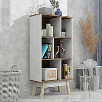 Стелаж для дому W4 на дерев'яних ніжках. Полиця для книг етажерка, поличний стелаж книжкова шафа