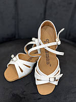 Туфлі для бальних танців Talisman блок каблук білий лак