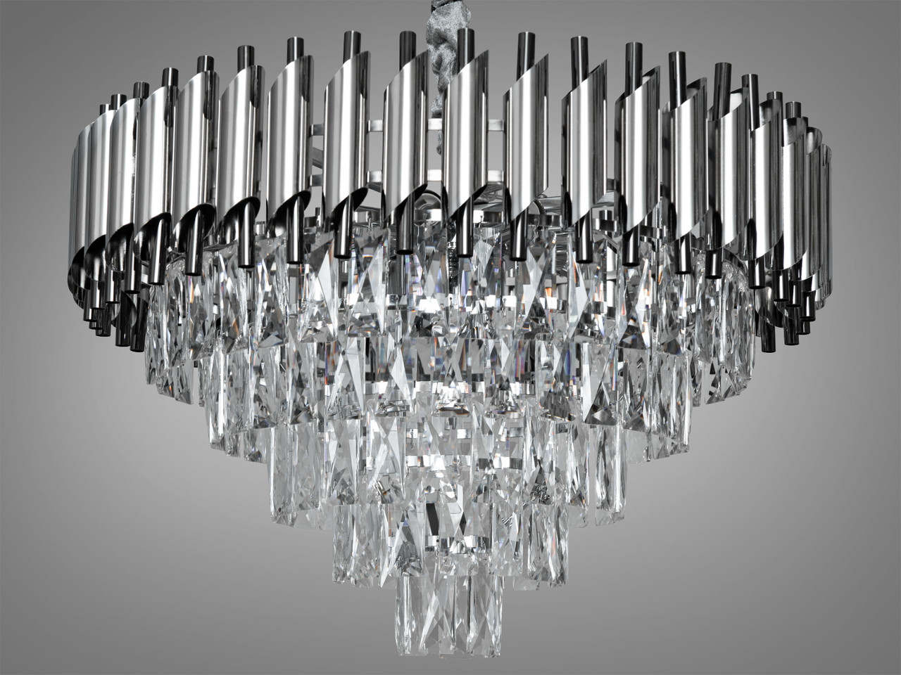 Сучасна кришталева люстра Mumbai на 11 ламп хром + чорний хром 9001-600CH+PB, фото 1