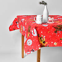 Скатерть 170х260 см новогодняя IDEIA праздничная с пятно и водоотталкивающей пропиткой хлопок красная