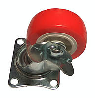 Колесо жовтогаряче поворотне д50 на втулці з блокуванням