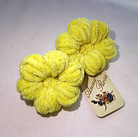 Резинка для волос ручной работы "Желтый цветочек"